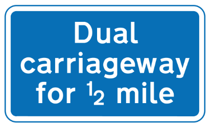 A short length of dual carriageway road begins directly ahead