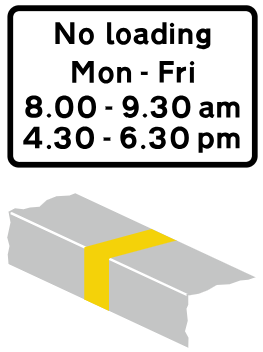 Loading prohibited between times shown on the sign