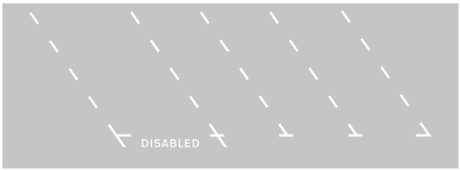 Parking bay with individual spaces (echelon)
