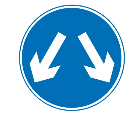 Vehicles-may pass-either-side
