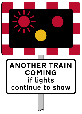 Road traffic signals at a level crossing