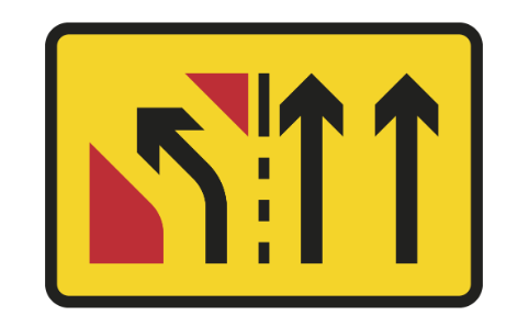 Road Works Signs Practice Test: Theory Test UK 5 A lane drop