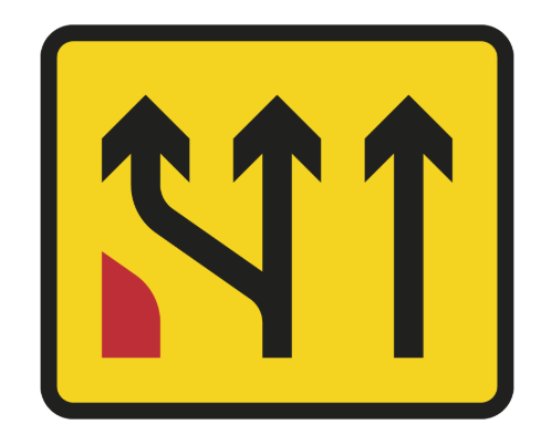 Road Works Signs Practice Test: Theory Test UK 6 Additional traffic lane