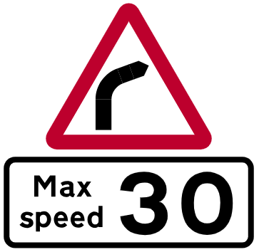 Speed Limit Signs Practice Test: Theory Test UK 2 Advised-maximum-speed-at-bend