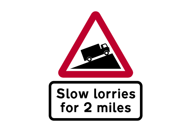 Slow-moving vehicles for distance shown