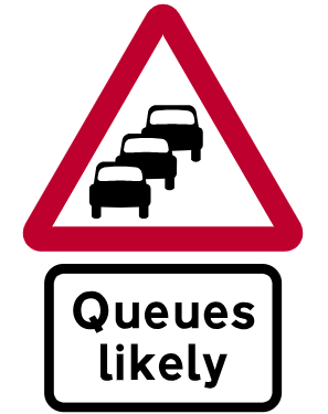 Traffic-queues-likely-ahead