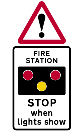 Warning of signals. ‘FIRE’ may be varied to ‘AMBULANCE’ or ‘POLICE’